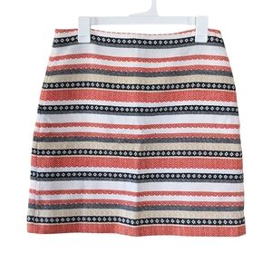 LOFT White and Pink A-Line Mini Skirt Size 6